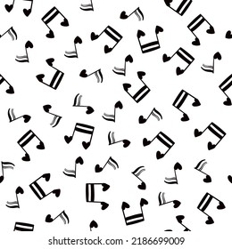 Music notes melody doodle cartoon pattern