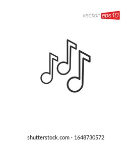 Vector de diseño de iconos melodías y notas de música