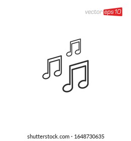 Music Notes and Melody Icon Design Vector