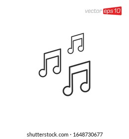 Vektorillustration für Musikhinweise und Melody-Icon-Design