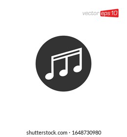 Music Notes and Melody Icon Design Vector