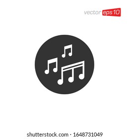 Music Notes and Melody Icon Design Vector