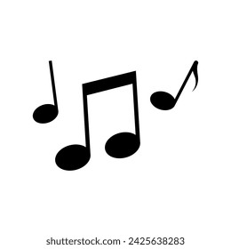 Music notes, melody icons. Vector illustration isolated on white background
