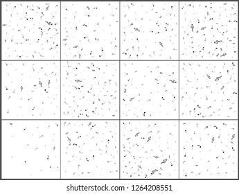 Music notes. Mensural musical notation. Black notes symbols. Note value. Music staff. Set 12 in 1