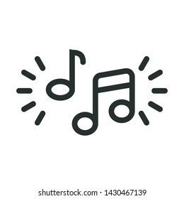 music notes - minimal line web icon. simple vector illustration. concept for infographic, website or app.