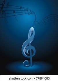 Music notes and musical bars illustration