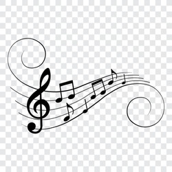 Music Notes, Musical Design Element, Isolated, Vector Illustration.