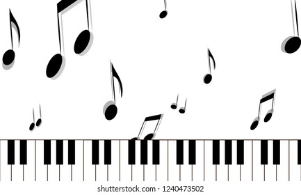 Music notes, musical design element, isolated, vector illustration.