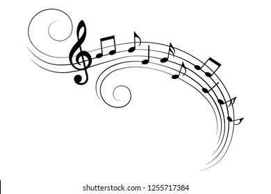 Music notes, musical design element, vector illustration.