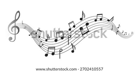 Music notes, musical design element