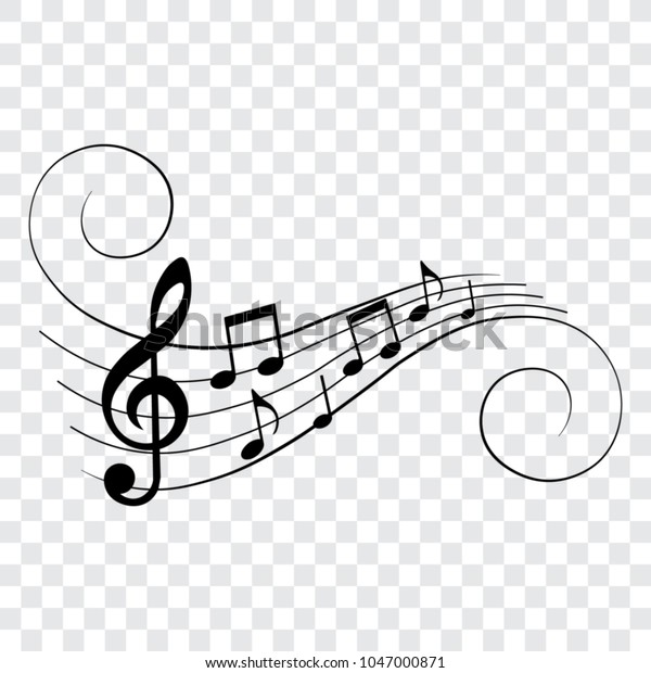Music notes, musical design element,\
isolated, vector\
illustration.