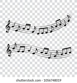 Music notes, musical design elements, isolated, vector illustration.