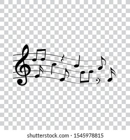 Music notes. Musical design elements, isolated, vector illustration.