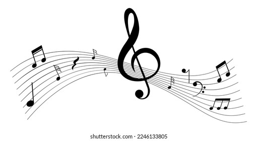 Music notes, musical design elements isolated vector illustration. 10 eps.