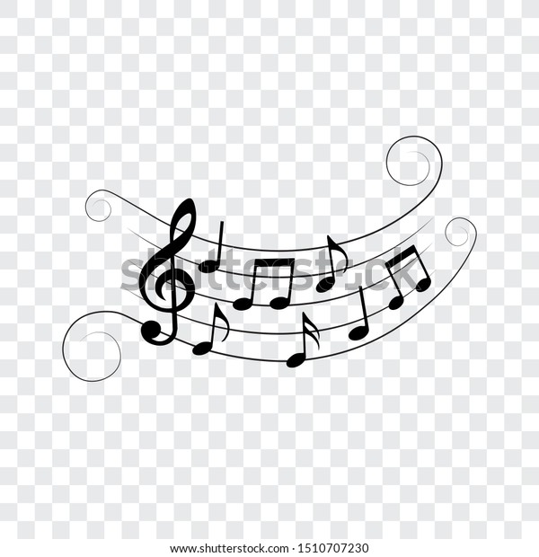 Music Notes Musical Design Elements Swirls Stock Vector (Royalty Free ...