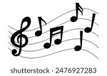 Music notes. Musical Notes design, Songs, Melodies flat vector icon