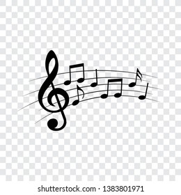 Music notes, musical design, vector illustration.