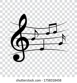 Music notes, musical design, vector illustration.