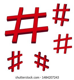 Music notes, musical signs in vector, in different projections, isolated on white background - vector illustration