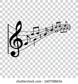 Music notes, musical symbols, vector illustration.