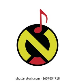 Music Notes / Notation / Initial N for icon/button logo design