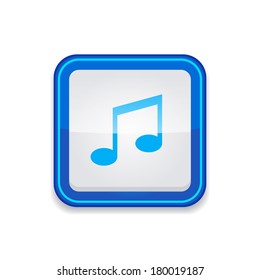 Music Notes Number Rounded Corner Square Vector Blue Web Icon Button