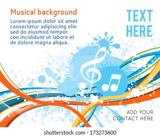 Music notes on a abstract colorful background