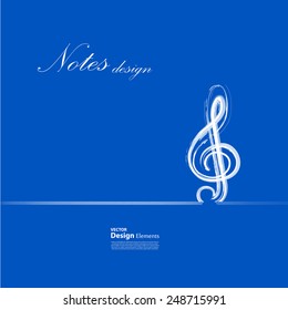 Music notes on background, easy editable