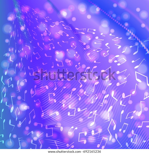 Music Notes On Blue Purple Background Stock Vector (Royalty Free