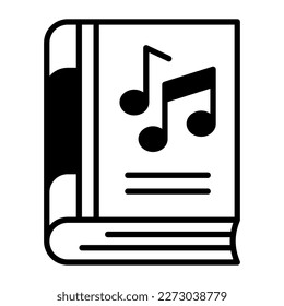 Music notes on book, vector design of music book in modern style