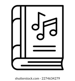 Music notes on book, vector design of music book in modern style