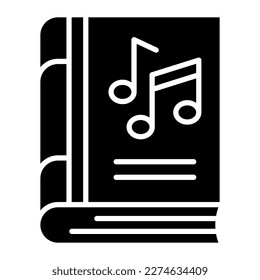 Music notes on book, vector design of music book in modern style