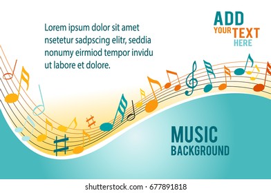 Music notes on a color background