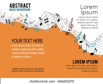 Music notes on a solide orange background