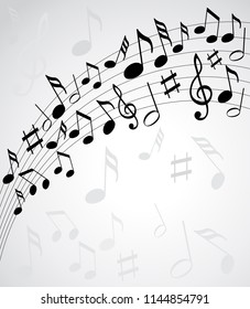 Music notes on a solide white background