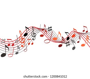 Music notes on a solide white background