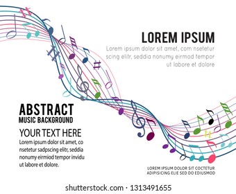 Music notes on a solide white background