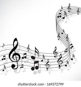 Music Notes On Solide White Background Stock Vector (Royalty Free ...