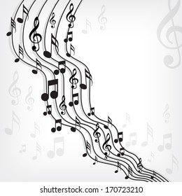 Music notes on a solide white background
