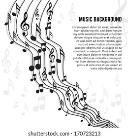 Music notes on a solide white background