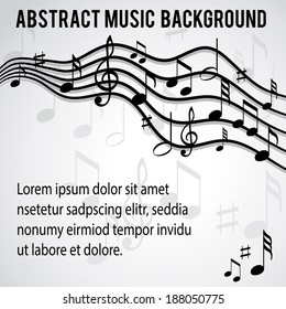 Music notes on a solide white background