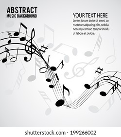 Music notes on a solide white background