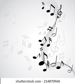 Music notes on a solide white background