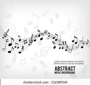 Music notes on a solide white background