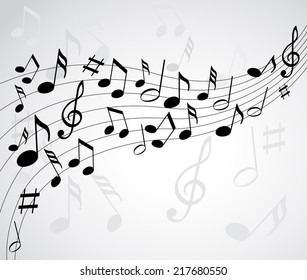 Music notes on a solide white background