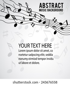 Music notes on a solide white background