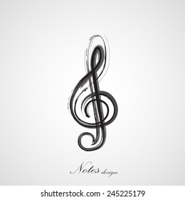 Music notes solide white background  easy editable