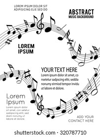 Music notes on a solide white background