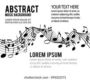 Music notes on a solide white background