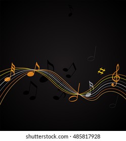 Music notes on a solide white background